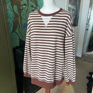 Striped Brown and White Men's Sweater